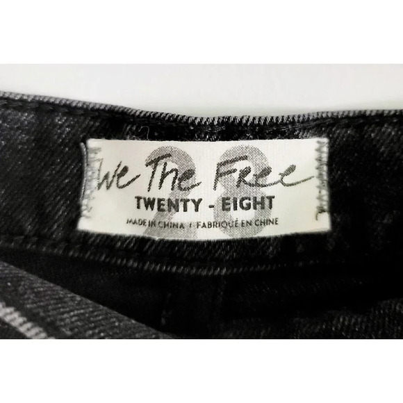 We The Free People Black Brea Cutoff Distressed Denim Destroyed Mini Skirt 28 - Picture 8 of 9